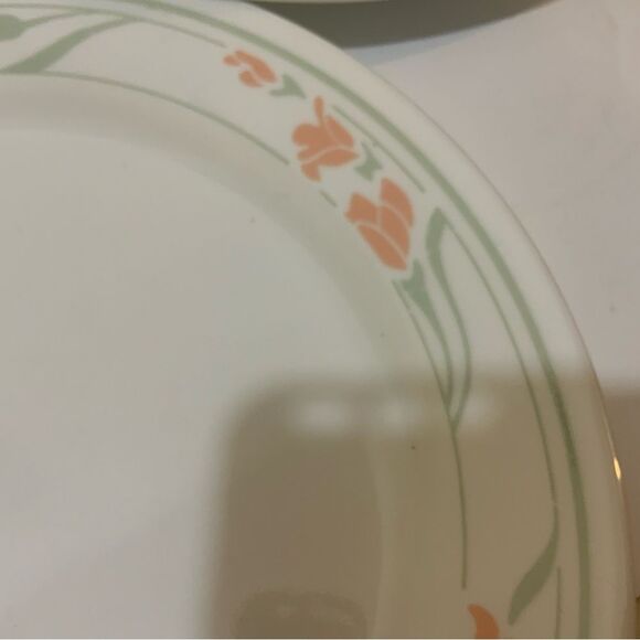 7 Vintage Corelle Peach Garland Dinner Plates 10 1/4" Corning Ware Made USA - Picture 5 of 10